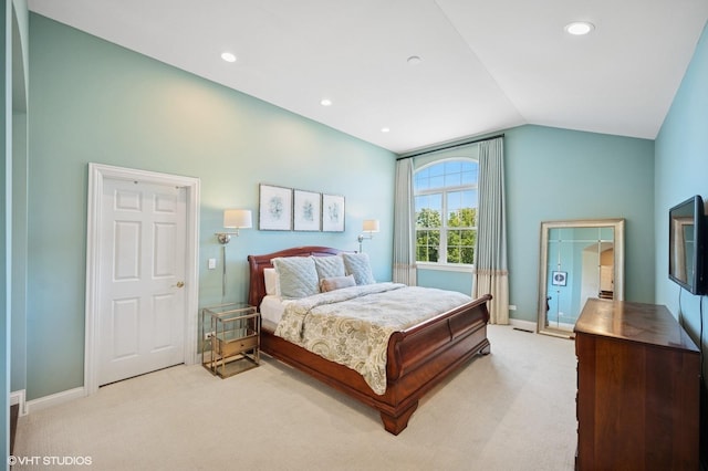 1613 Constitution Dr, Glenview, IL 60026 - carpeted bedroom with lofted ceiling and recessed lighting