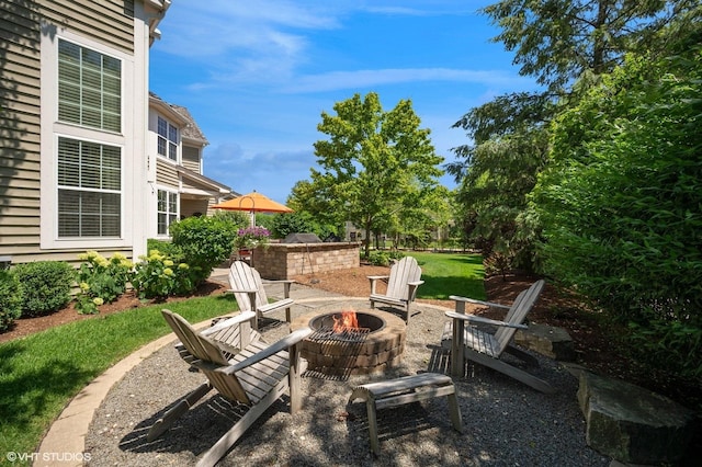 1613 Constitution Dr, Glenview, IL 60026 - view of patio featuring a fire pit