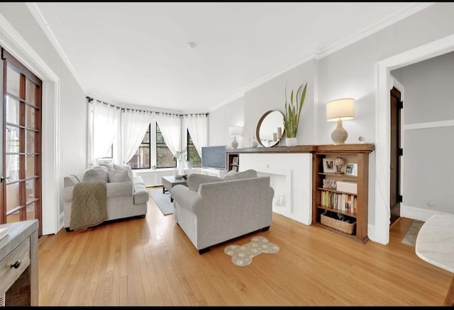 1040 Washington Blvd Unit 2, Oak Park, IL 60302 - living room featuring light wood-style flooring and ornamental molding