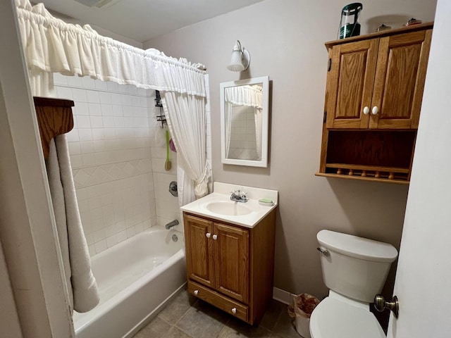 14 N Walnut St, Pesotum, IL 61863 - full bathroom with shower / bathtub combination with curtain, tile patterned floors, and vanity