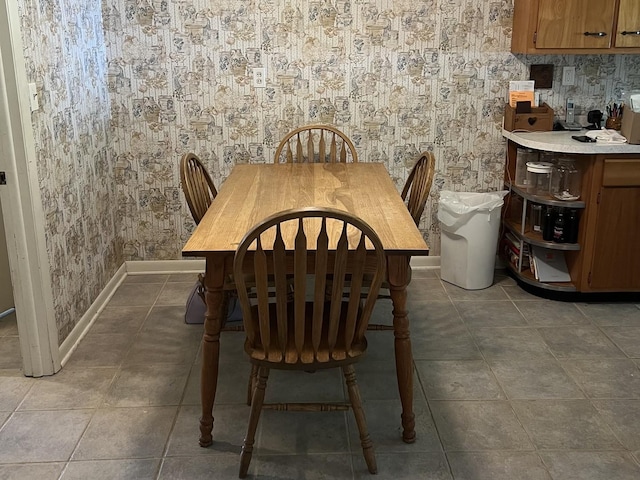 14 N Walnut St, Pesotum, IL 61863 - tiled dining area with baseboards and wallpapered walls