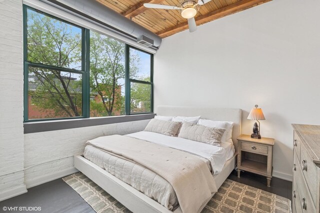 835 N Wood St Unit 301, Chicago, IL 60622 - bedroom featuring a wood ceiling with exposed beams