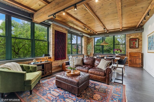 835 N Wood St Unit 301, Chicago, IL 60622 - sunroom / solarium with rail lighting and beam ceiling