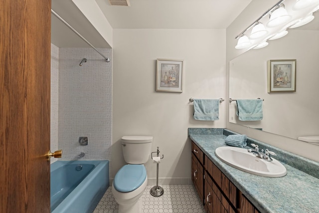 12026 Somerset Rd, Orland Park, IL 60467 - full bathroom with vanity, bathtub / shower combination, and tile patterned flooring