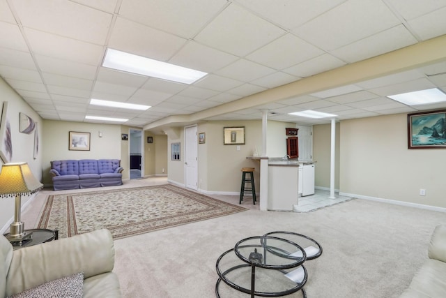 688 Fox Holw, Dekalb, IL 60115 - living area with a paneled ceiling and carpet floors