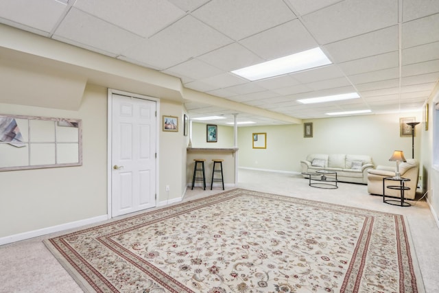 688 Fox Holw, Dekalb, IL 60115 - living area with carpet and a paneled ceiling