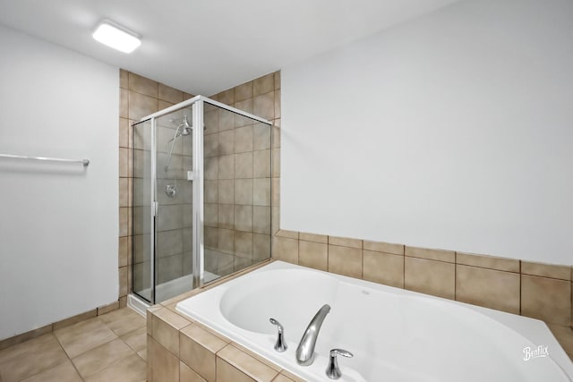 240 Taylor Ct, Buffalo Grove, IL 60089 - full bathroom featuring a bath, a shower stall, and tile patterned floors