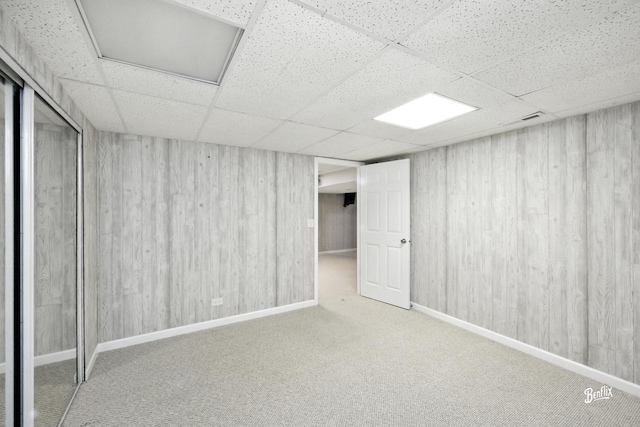 240 Taylor Ct, Buffalo Grove, IL 60089 - below grade area with a drop ceiling and carpet