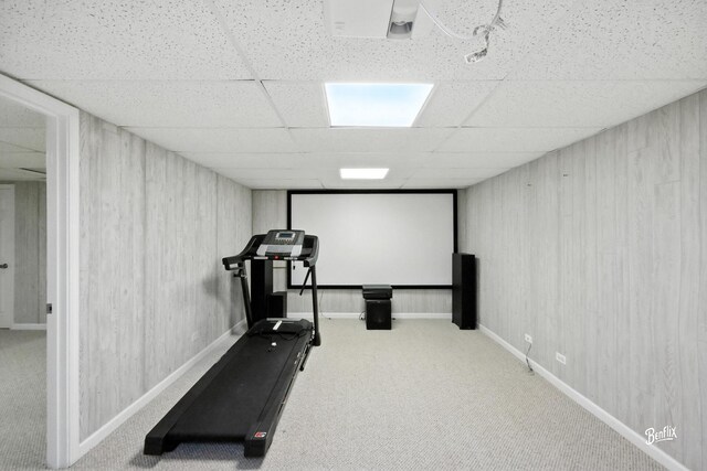 240 Taylor Ct, Buffalo Grove, IL 60089 - workout area with a drop ceiling and carpet floors