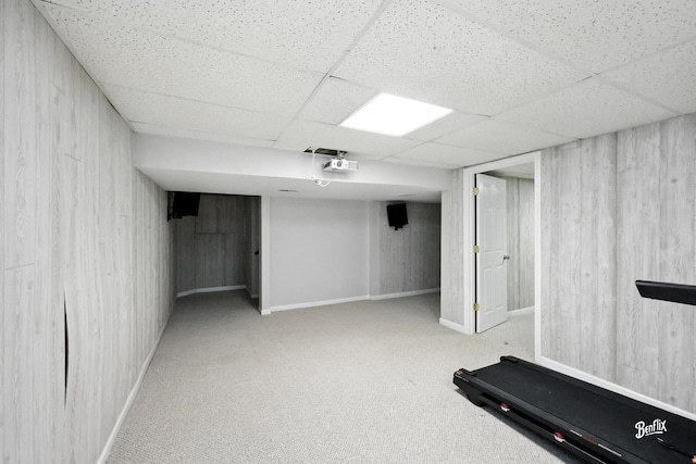240 Taylor Ct, Buffalo Grove, IL 60089 - exercise room with a drop ceiling and carpet flooring