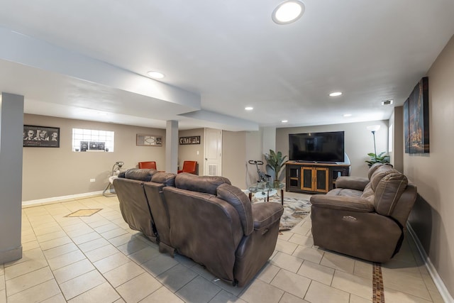 8212 S Justine St, Chicago, IL 60620 - living area with light tile patterned flooring and recessed lighting