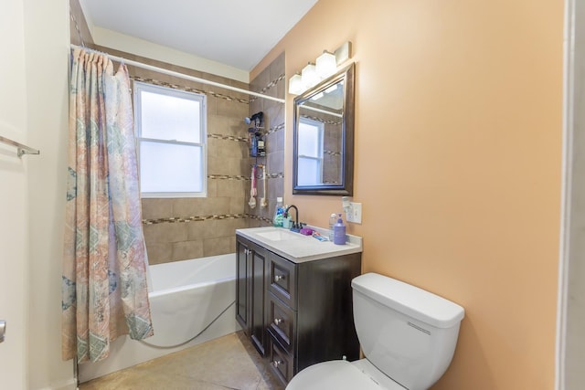 8212 S Justine St, Chicago, IL 60620 - full bath with shower / tub combo with curtain, vanity, and tile patterned floors