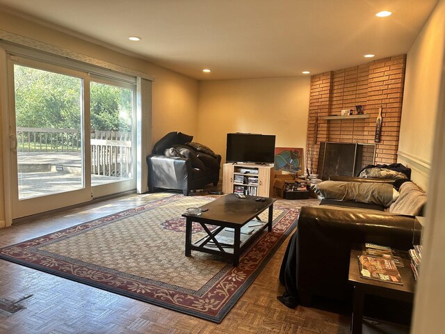 56 Graymoor Ln, Olympia Fields, IL 60461 - living room with recessed lighting and a fireplace