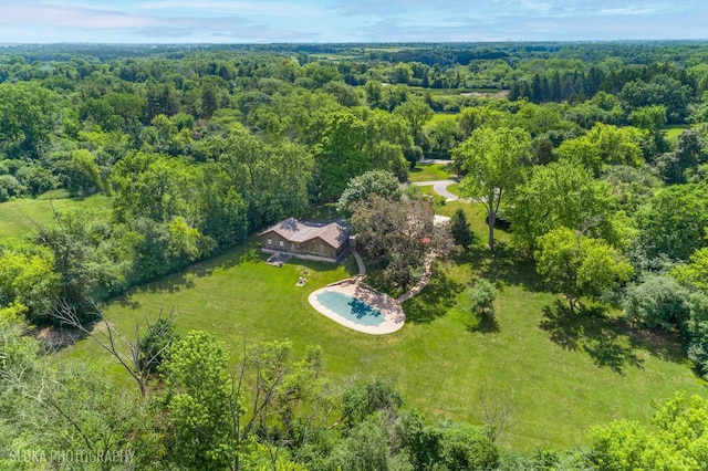 130 Old Dundee Rd, Barrington Hills, IL 60010 - aerial view of property and surrounding area with a forest