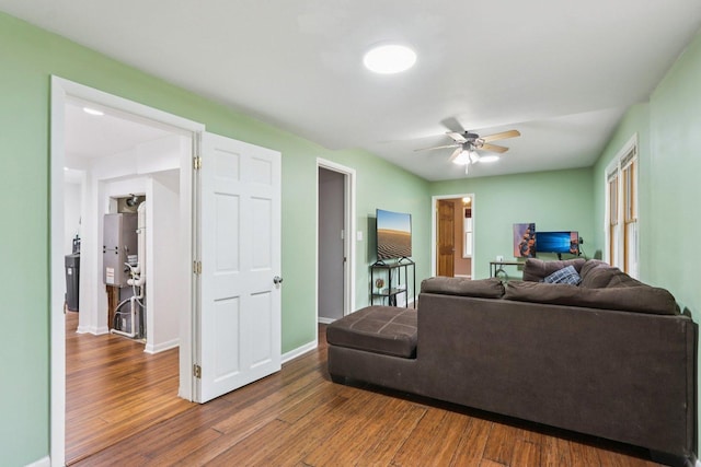 26931 W Marion Ct, Ingleside, IL 60041 - living room featuring ceiling fan and wood finished floors