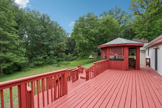 26931 W Marion Ct, Ingleside, IL 60041 - wooden terrace with a lawn and a gazebo