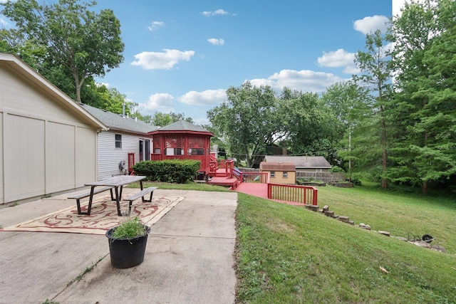 26931 W Marion Ct, Ingleside, IL 60041 - view of patio featuring a wooden deck and a gazebo