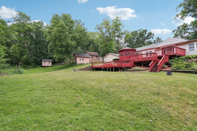 26931 W Marion Ct, Ingleside, IL 60041 - view of grassy yard with a deck and a storage unit