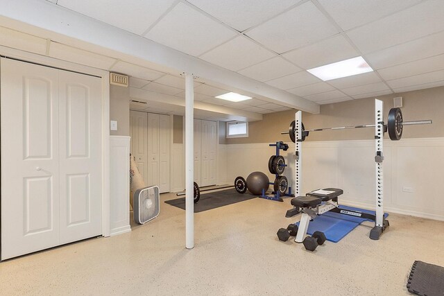 8941 Timothy Ct, Orland Park, IL 60462 - workout room with a paneled ceiling