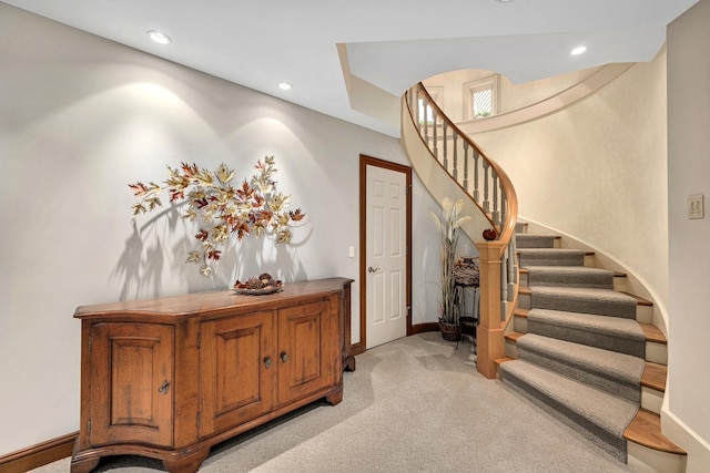 8698 S Madison St, Burr Ridge, IL 60527 - stairs featuring recessed lighting and carpet floors