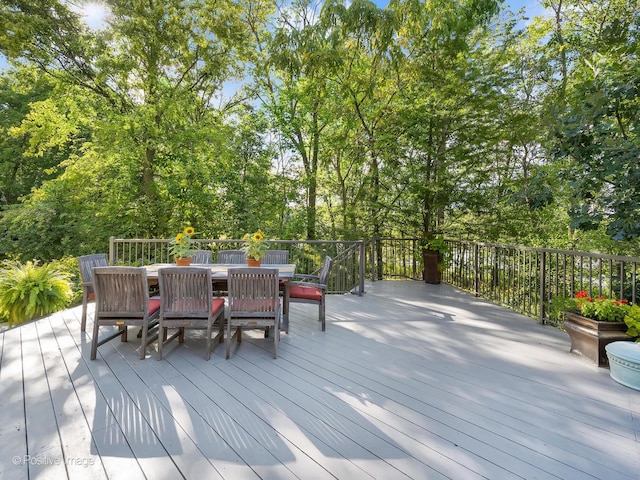 8698 S Madison St, Burr Ridge, IL 60527 - deck with outdoor dining space and view of scattered trees