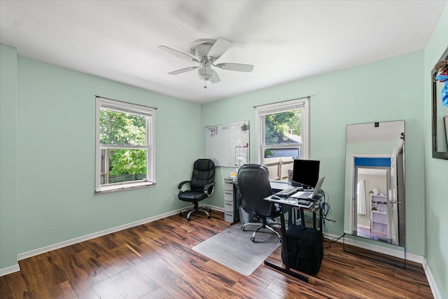 501 N Center St, Colfax, IL 61728 - office space with healthy amount of natural light, wood finished floors, and a ceiling fan