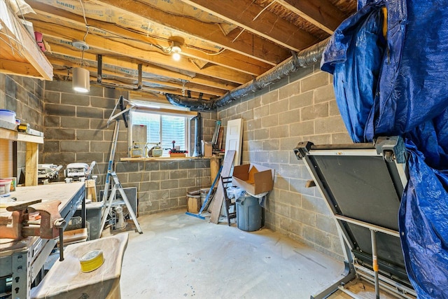 501 N Center St, Colfax, IL 61728 - below grade area with concrete block wall