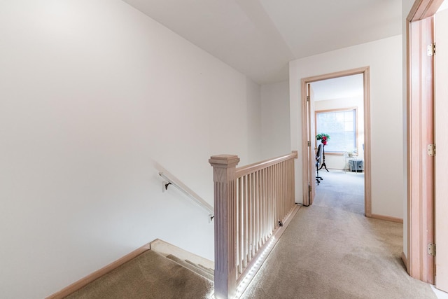 1937 Bayview Ln Unit 0, Aurora, IL 60506 - hallway with light carpet and an upstairs landing