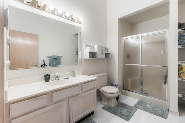 1937 Bayview Ln Unit 0, Aurora, IL 60506 - full bath featuring vanity, a shower stall, and tile patterned flooring