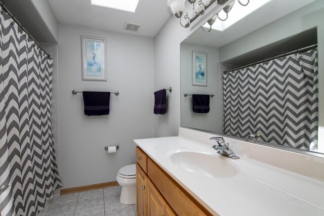 12532 Suffield Dr, Palos Park, IL 60464 - bathroom featuring vanity, tile patterned floors, and curtained shower