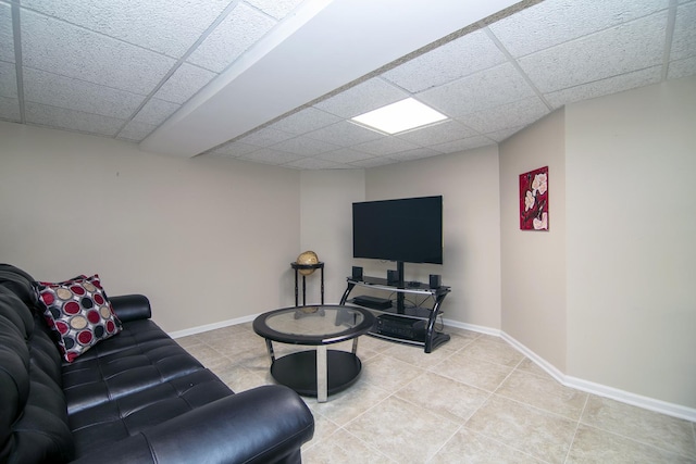 12532 Suffield Dr, Palos Park, IL 60464 - living area with a paneled ceiling and light tile patterned floors