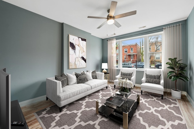 2345 S Lawndale Ave, Chicago, IL 60623 - living room featuring wood finished floors and a ceiling fan