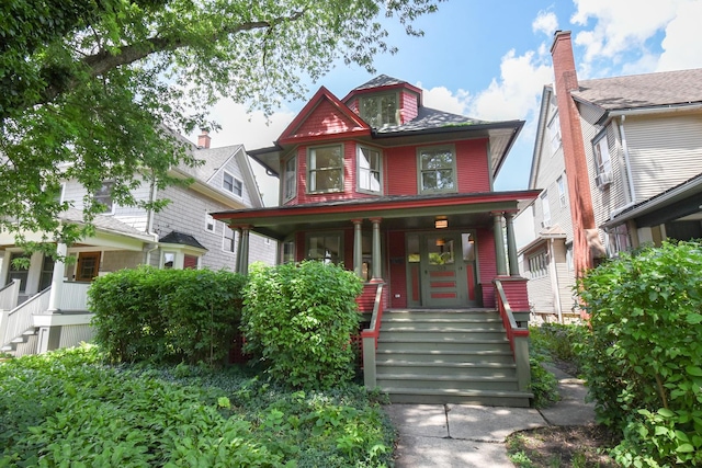 125 S Ridgeland Ave, Oak Park, IL 60302 - victorian home with covered porch and stairs