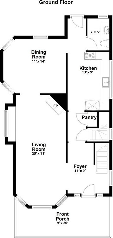 125 S Ridgeland Ave, Oak Park, IL 60302 - view of floor plan / room layout
