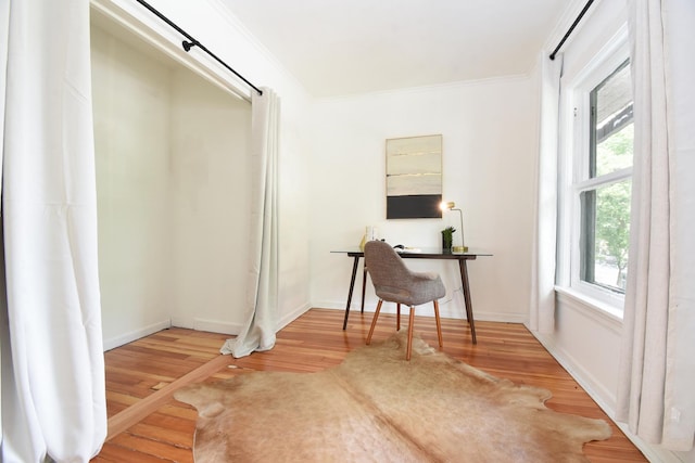 125 S Ridgeland Ave, Oak Park, IL 60302 - office with healthy amount of natural light, crown molding, and wood finished floors