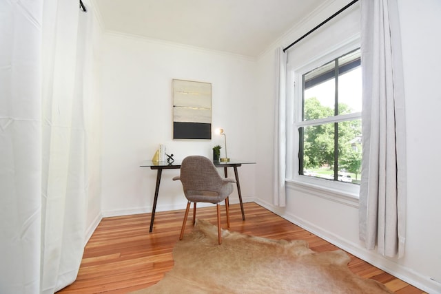 125 S Ridgeland Ave, Oak Park, IL 60302 - office with light wood-style floors and ornamental molding