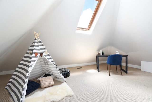 125 S Ridgeland Ave, Oak Park, IL 60302 - recreation room featuring a skylight and carpet flooring