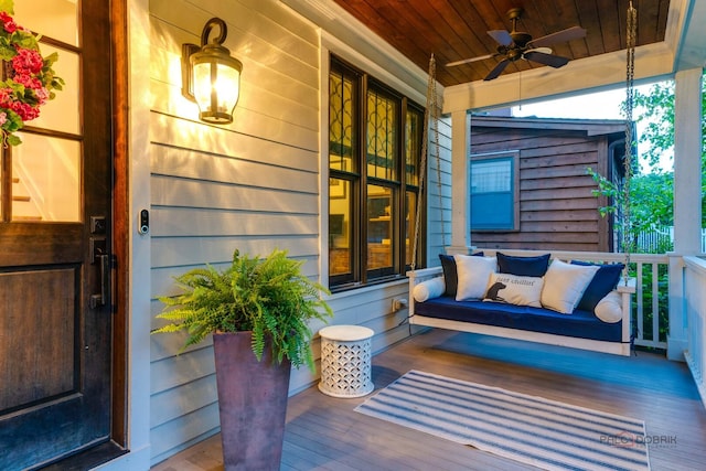 525 Meadow Ln, Libertyville, IL 60048 - wooden porch with a ceiling fan