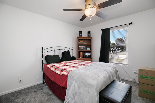 1867 Robert Dr, Bourbonnais, IL 60914 - carpeted bedroom featuring baseboards and a ceiling fan