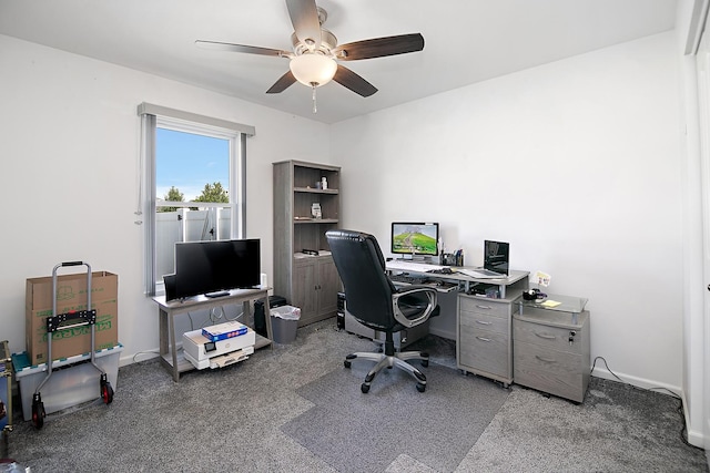1867 Robert Dr, Bourbonnais, IL 60914 - office featuring a ceiling fan and carpet