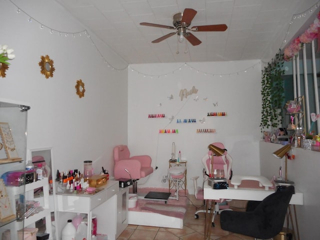 2820 W 36th St, Chicago, IL 60632 - tiled office space with a ceiling fan