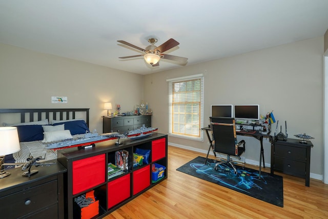 6S503 Bridlespur Dr, Naperville, IL 60540 - bedroom with wood finished floors, an office area, and ceiling fan