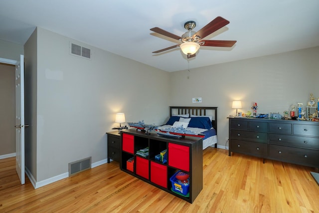 6S503 Bridlespur Dr, Naperville, IL 60540 - bedroom with light wood-style flooring and ceiling fan