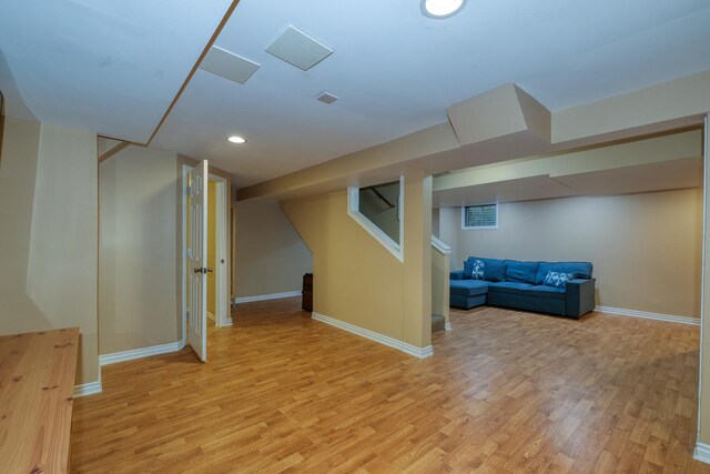 6S503 Bridlespur Dr, Naperville, IL 60540 - finished below grade area featuring light wood finished floors and recessed lighting