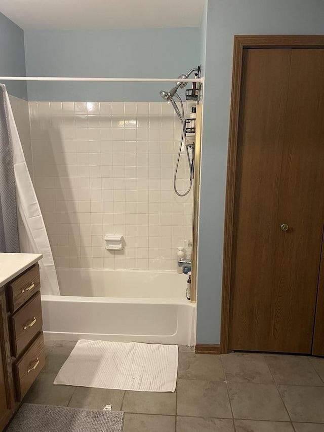 216 Charleston Ct Unit 8, Schaumburg, IL 60193 - full bathroom with tile patterned flooring, shower / bath combination with curtain, and vanity