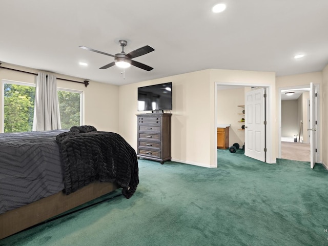 2019 Olde Mill Ln, Mchenry, IL 60050 - bedroom with carpet floors, recessed lighting, and a ceiling fan