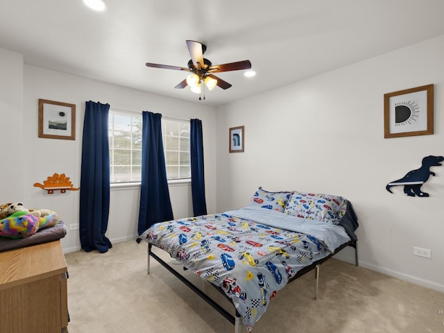 2019 Olde Mill Ln, Mchenry, IL 60050 - bedroom with light colored carpet and a ceiling fan