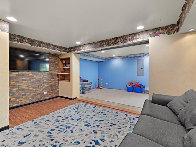 2019 Olde Mill Ln, Mchenry, IL 60050 - living area featuring electric panel and wood finished floors