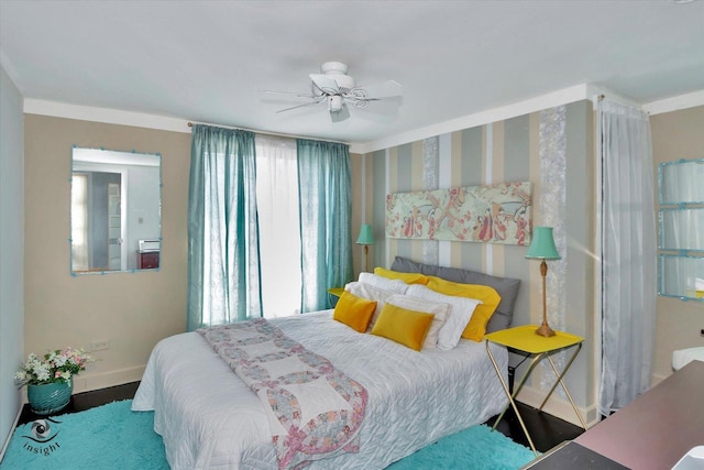 10730 S Ridgeland St, Worth, IL 60482 - bedroom with baseboards and ceiling fan