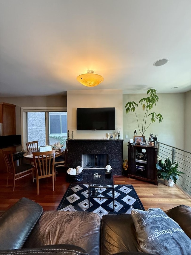 1621 W Le Moyne St Unit 1W, Chicago, IL 60622 - living room featuring wood finished floors and a fireplace
